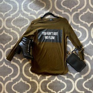 [SOLD ON DIFFERENT PLATFORM] ZARA Long Sleeve “YOU AINT GOT NO FLOW” T-shirt